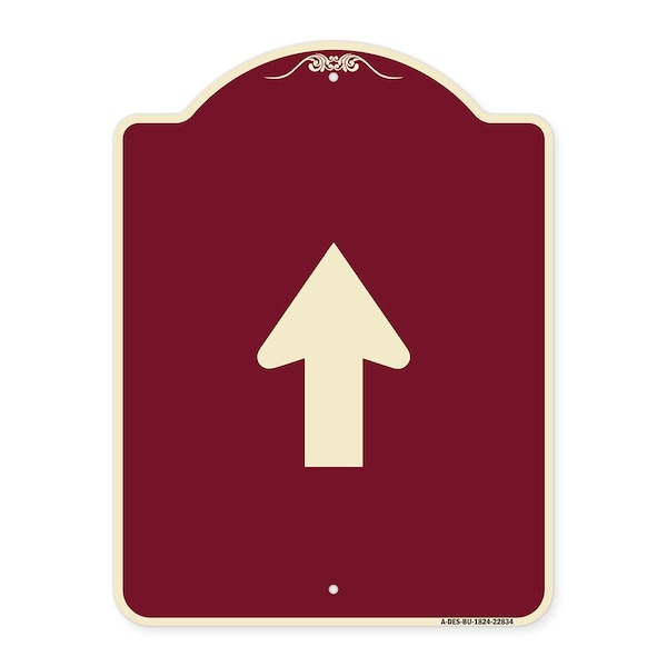 Straight Thru Straight Thru Symbol Heavy-Gauge Aluminum Architectural Sign, 24" x 18", BU-1824-22834